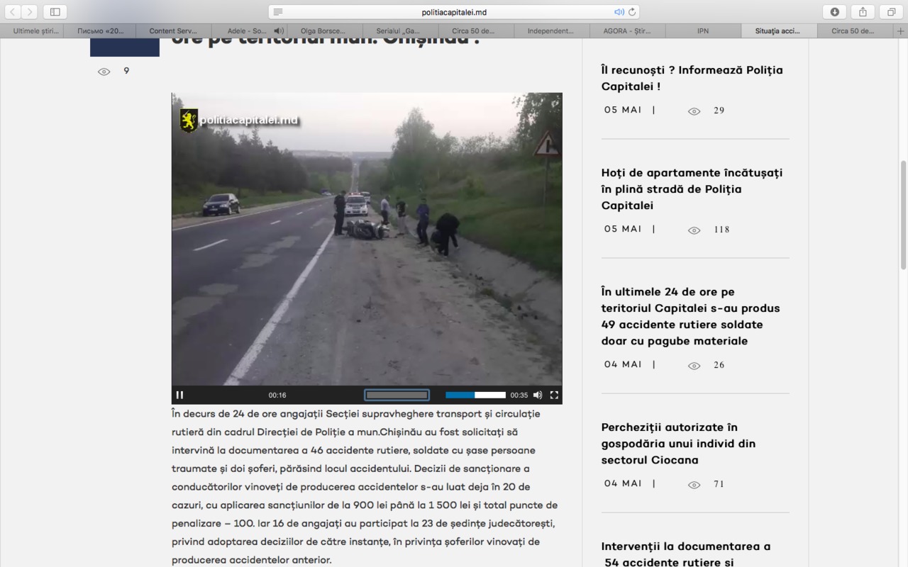 Circa 50 de accidente, înregistrate timp de o zi în capitală.