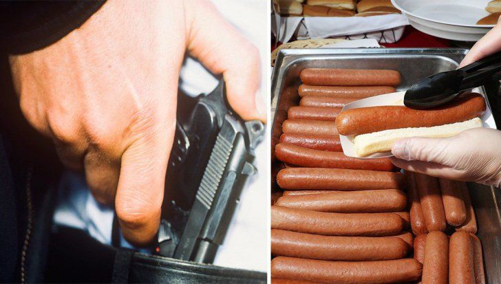Un interlop care jefuia un magazin de hot-dog s-a împușcat din greșeală între picioare.