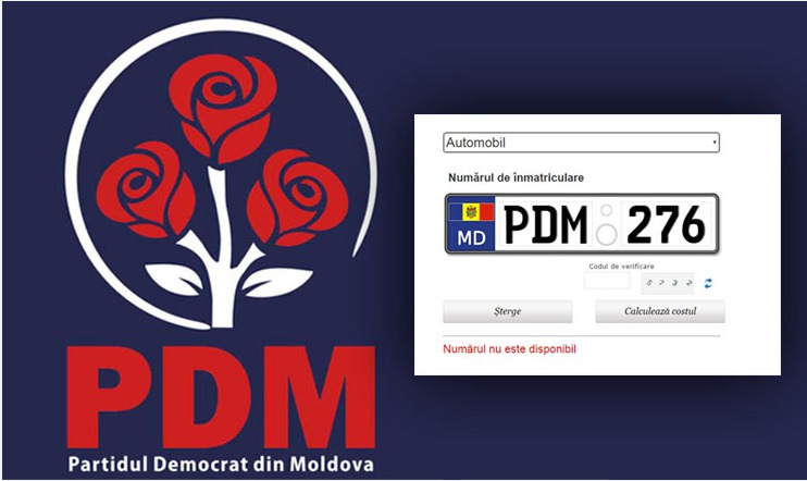 Plăcuțele de înmatriculare cu seria „PDM”, sunt indisponibile la Î.S. „Registru”, întreprindere care a fost partajată Partidului Democrat din Moldova.