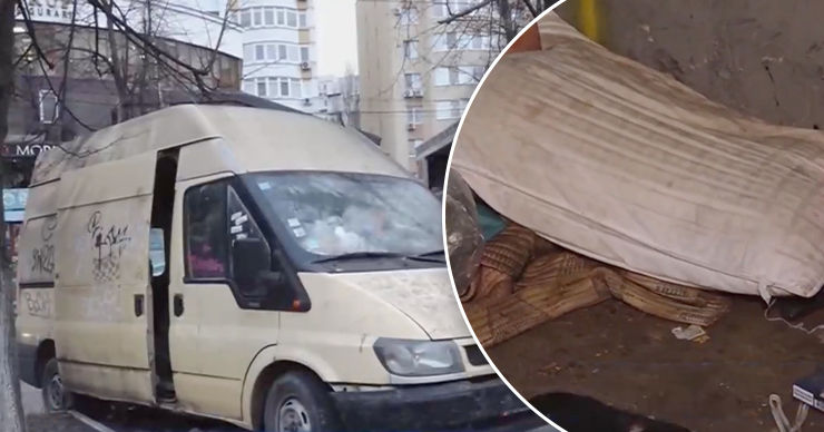 На Ботанике заброшенный автобус стал пристанищем для бездомных. Коллаж: Point.md