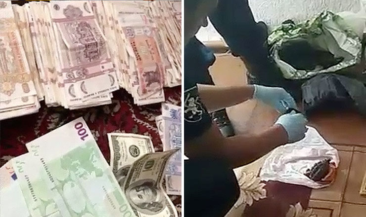 Полицейские нашли во время обысков у преступников наркотики и значительную сумму денег.