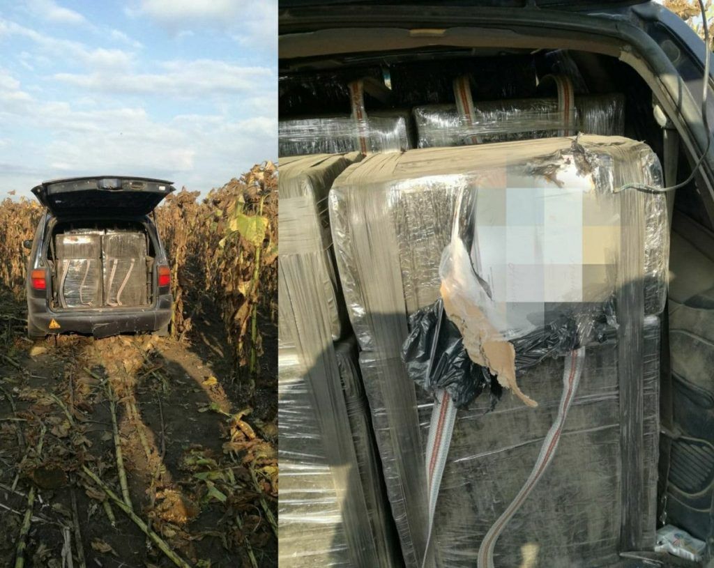 В приграничной зоне Глодян микроавтобус с контрабандой сигарет въехал в подсолнухи.