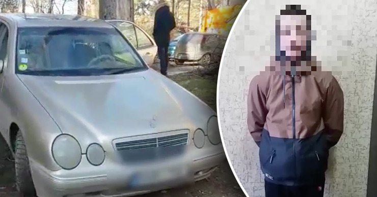 Полиция обнаружила автомобиль брошенным на улице в секторе Ботаника.  Фото: Point.md.