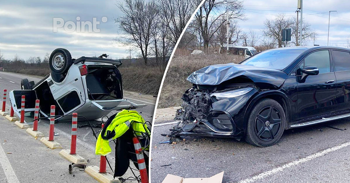 ДТП под Страшенами: Niva перевернулась на крышу, водитель в больнице.