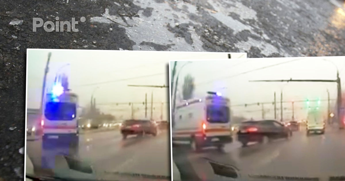 В Кишиневе машину скорой помощи занесло на скользкой дороге.