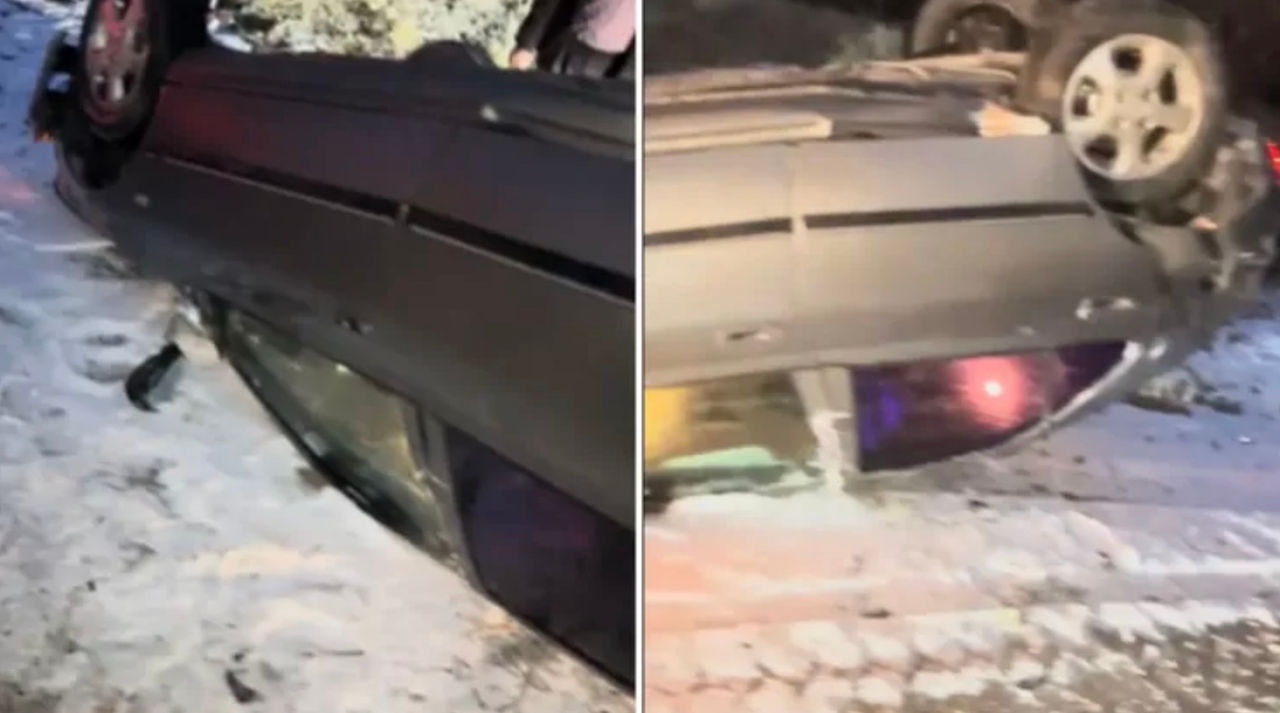 Mașină răsturnată într-o curbă periculoasă la Rezina: O tânără a ajuns la spital.