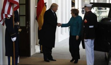 Angela Merkel a ajuns la Casa Albă pentru întâlnirea cu Donald Trump. Foto: AP