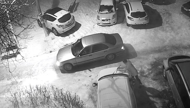 Кража "дворников" во дворе Кишинева попала на видео.