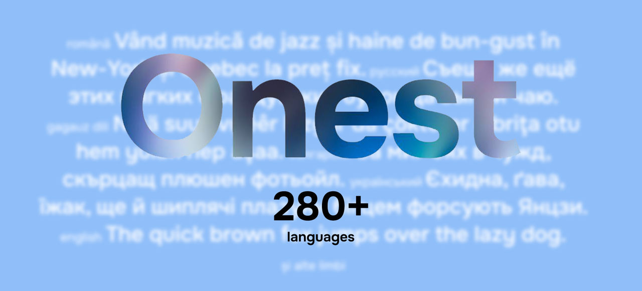  Молдавский шрифт Onest теперь поддерживает более 280 языков.