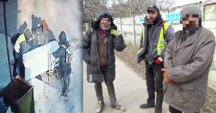 Полиция задержала трех мужчин, совершивших кражу холодильника в столице. Фото: Point.md.