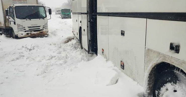 На дороге от Кучурган до Одессы застряли два молдавских автобуса.