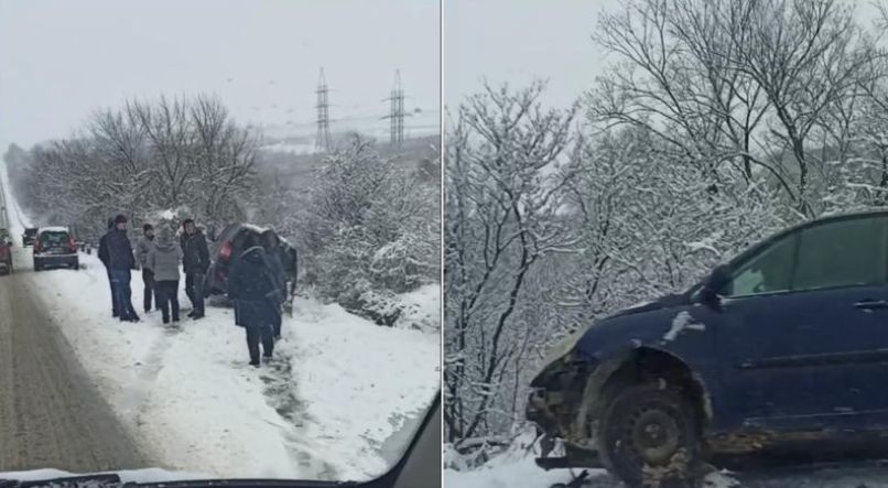 На Балканском шоссе автомобиль "слетел" с дороги.