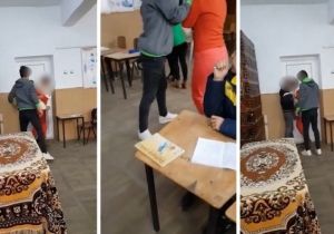 Momentul în care o profesoară este bătută și batjocorită de elevi