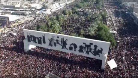 Protest de amploare la Bagdad. Foto: captură video