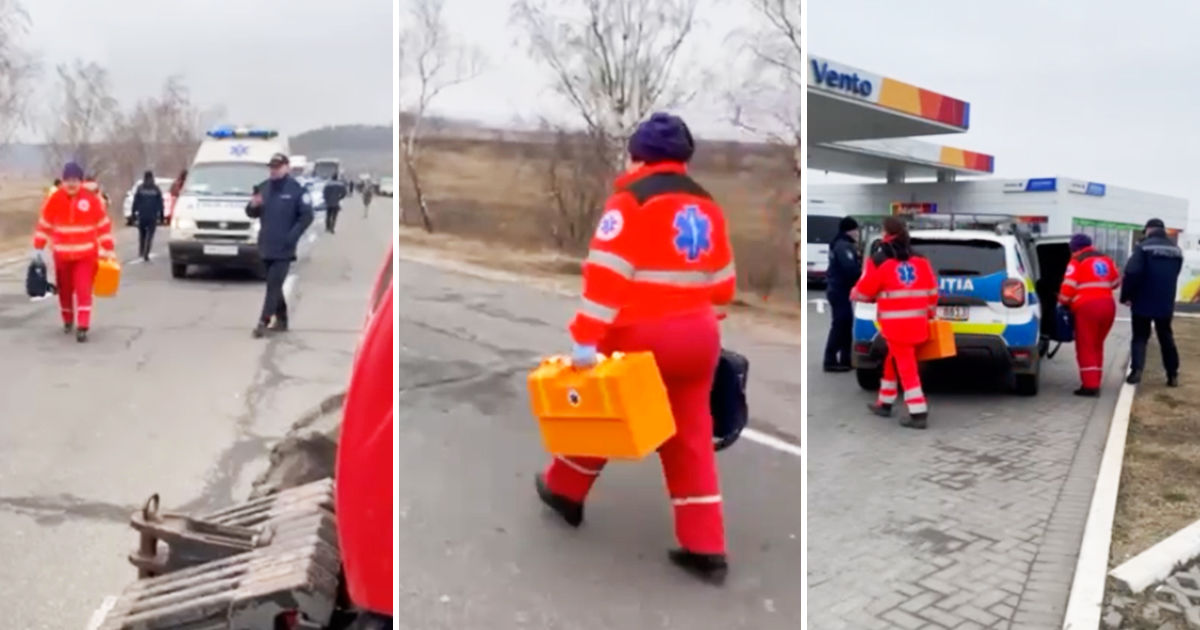 Скорая помощь не могла попасть на КПП в Леушенах из-за протеста фермеров. Коллаж Point.md.