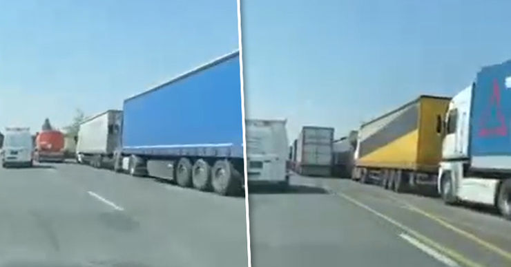 Очереди грузовиков продолжают стоять на границах Молдовы.