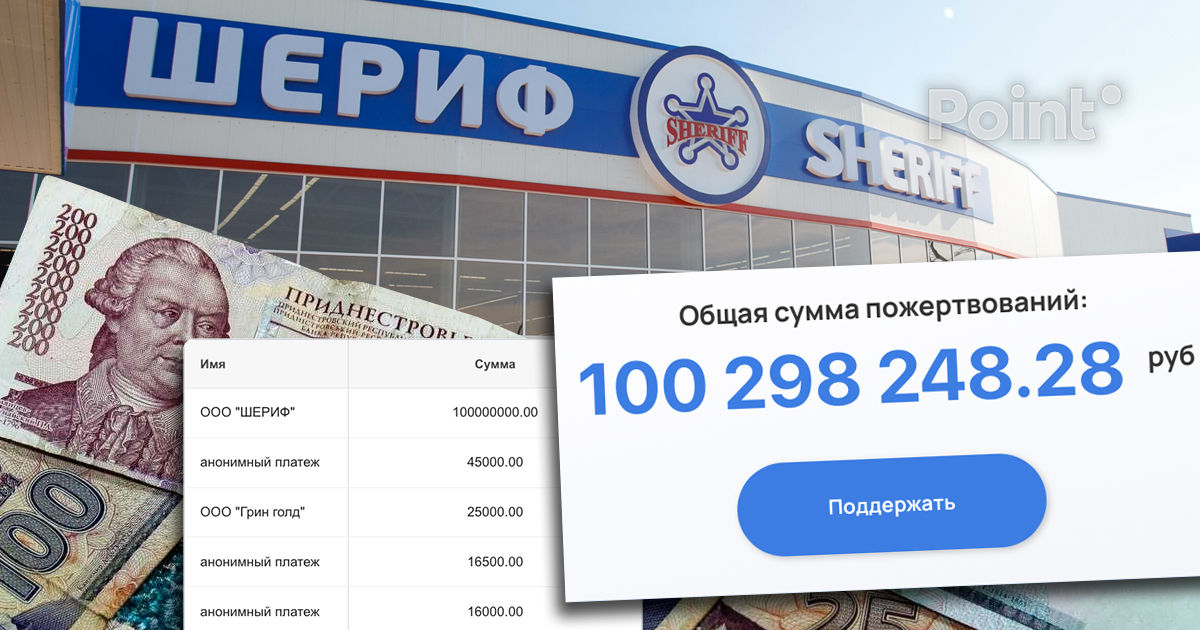 Holdingul Sheriff a donat 5,7 milioane de euro pentru a salva bugetul Transnistriei.