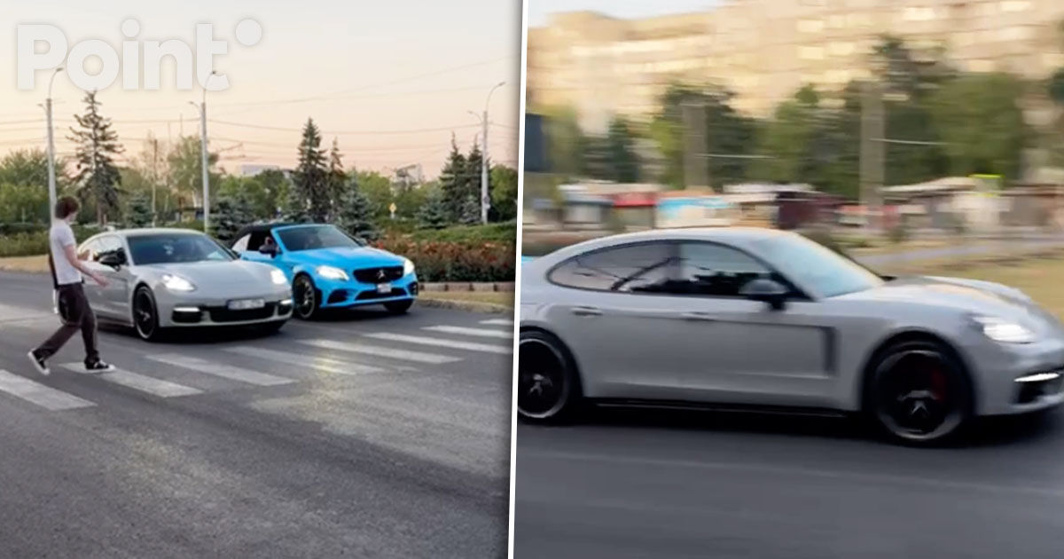 Водители Porsche, BMW и Mercedes устроили гонки в столице и едва не сбил пешехода.
