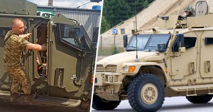 В Украину прибыли британские бронемашины Husky. Коллаж: Point.md