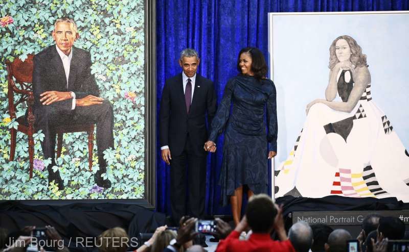 Soţii Obama și-au prezentat portretele: Au suscitat polemică. Foto: agerpres.ro