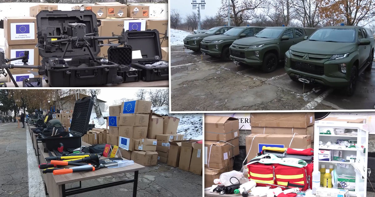Нацармия получила очередную партию медицинского и саперского оборудования от ЕС.