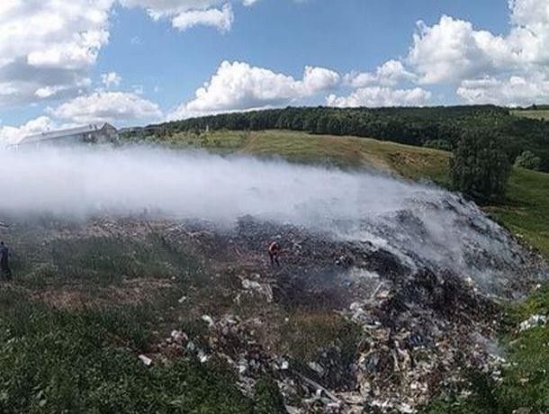 В Данченах горит мусорная свалка.