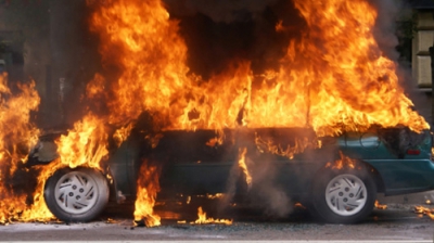 Două automobile s-au ciocnit în apropiere de satul Peresecina din raionul Orhei, iar o maşină a luat foc.