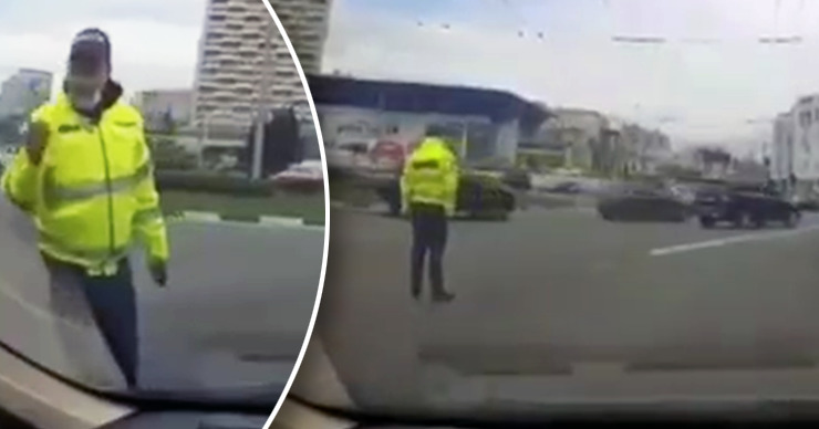 В столице сняли на видео полицейского, который считает, что находится в Румынии. Коллаж Point.md.