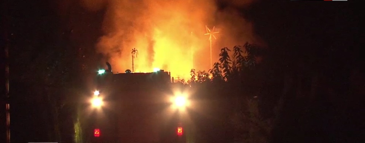 Incendiu provocat de un scurtcircuit. Foto: captura video