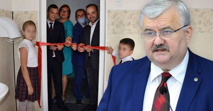 Шаров о церемонии открытия туалета: Оставьте школы и учителей в покое. Коллаж: Point.md