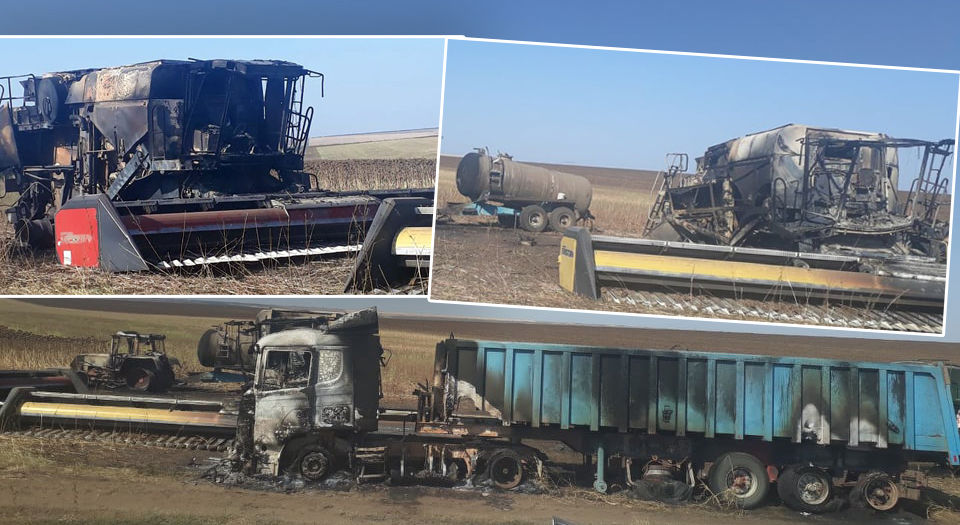 В Кагуле пожаром уничтожена сельхозтехника на сотни тысяч евро.