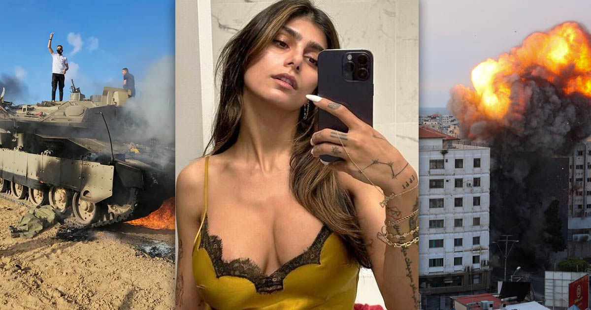 Playboy разорвал отношения с порнозвездой Мией Халифой, поддержавшей Палестину. Коллаж: Point.md