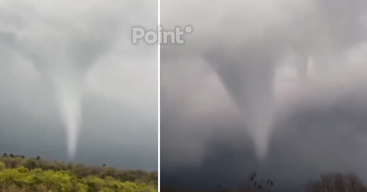 Tornadă în județul Mureș din România: Imagini surprinse de un localnic în timpul unei furtuni.