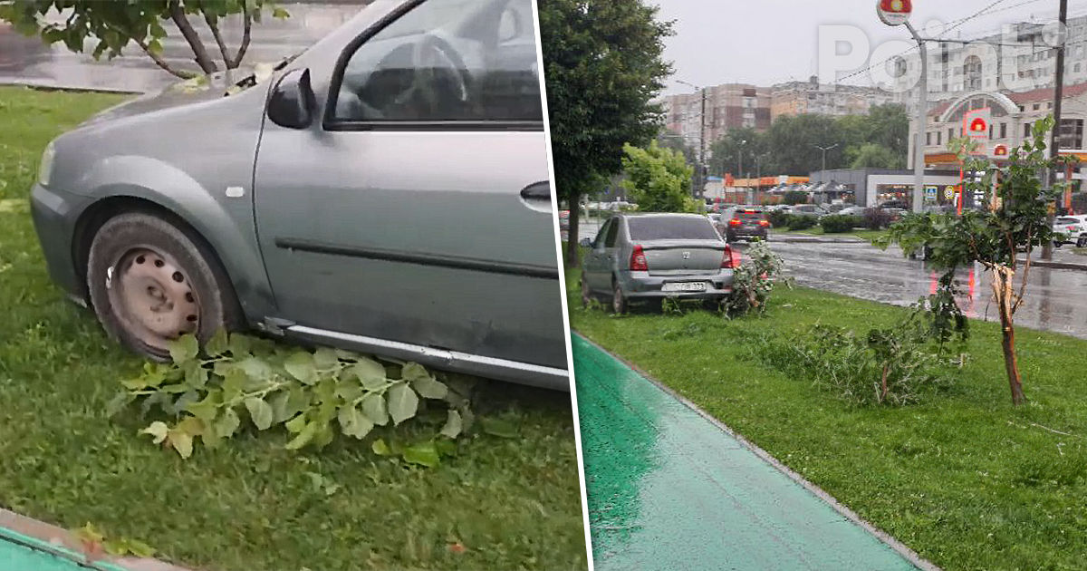 ДТП в Кишиневе: один из автомобилей отбросило на разделительную аллею.