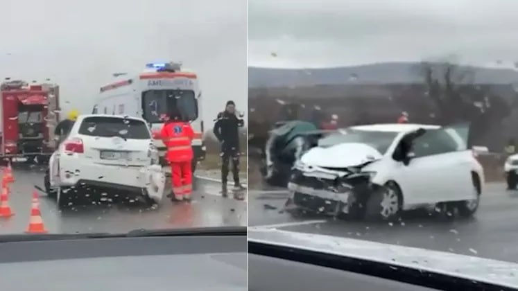 Accident pe traseul Chișinău-Hâncești: Două mașini, grav avariate.