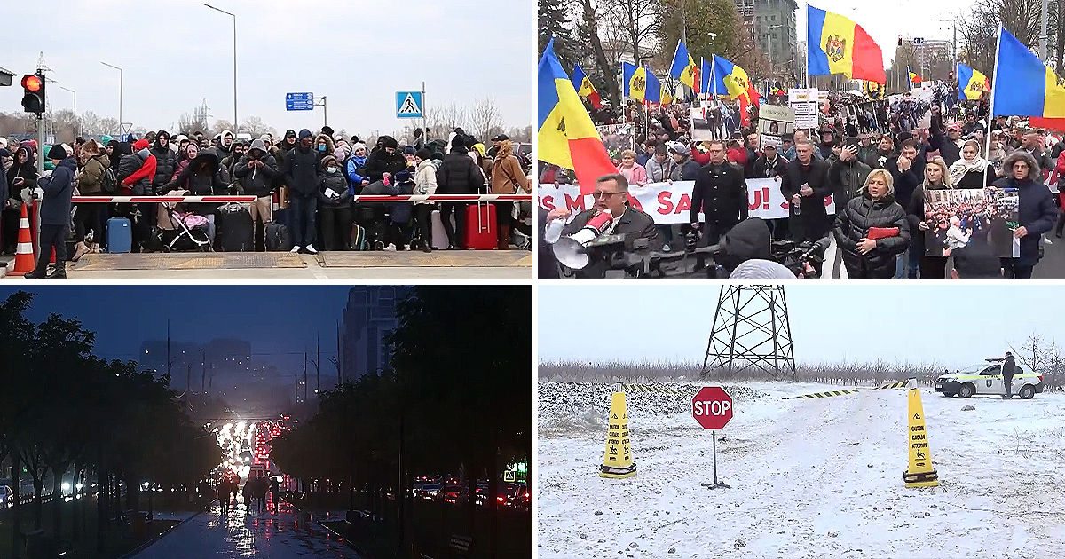 МВД опубликовал ролик о главных вызовах: война, беженцы, протесты и блэкаут. Коллаж: Poitn.md