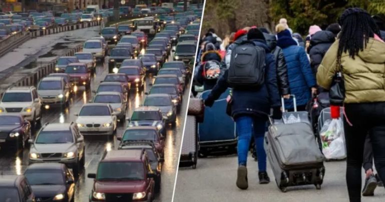 Жители Киева начали массово возвращаться домой: на въезде в город пробки.