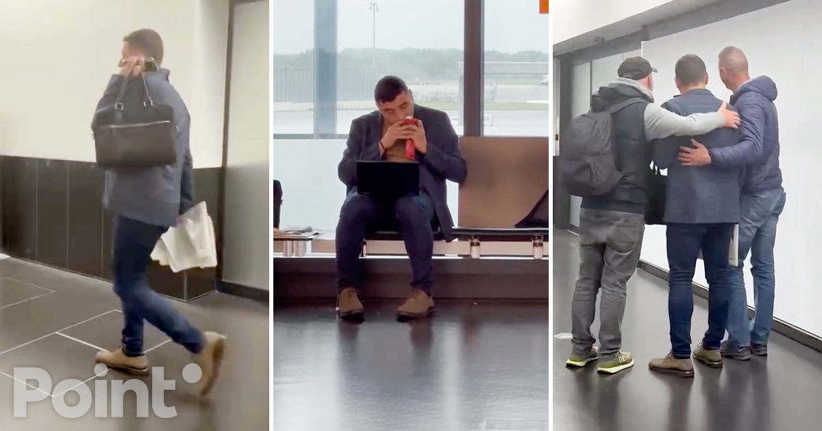 Câștigătorul primului tur al alegerilor din România, surprins pe Aeroportul din Viena.
