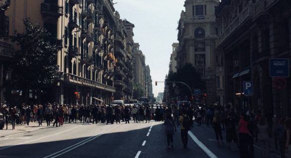 Mii de catalani în stradă şi în grevă, în semn de protest faţă de încarcerarea ”celor doi Jordi”.