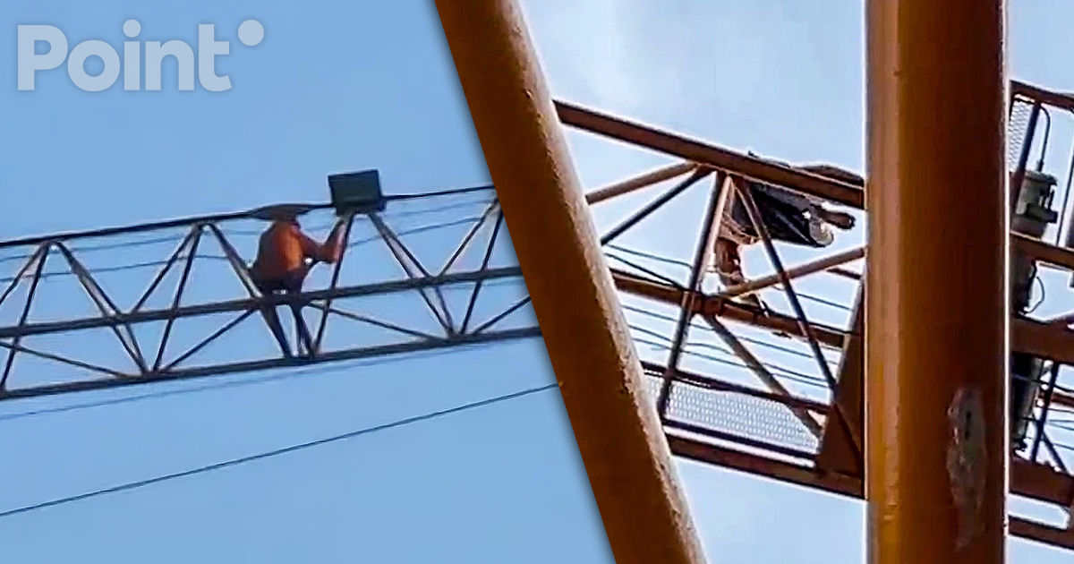 Un somnambul s-a urcat pe o macara de construcții și s-a trezit la o înălțime de 126 de metri.
