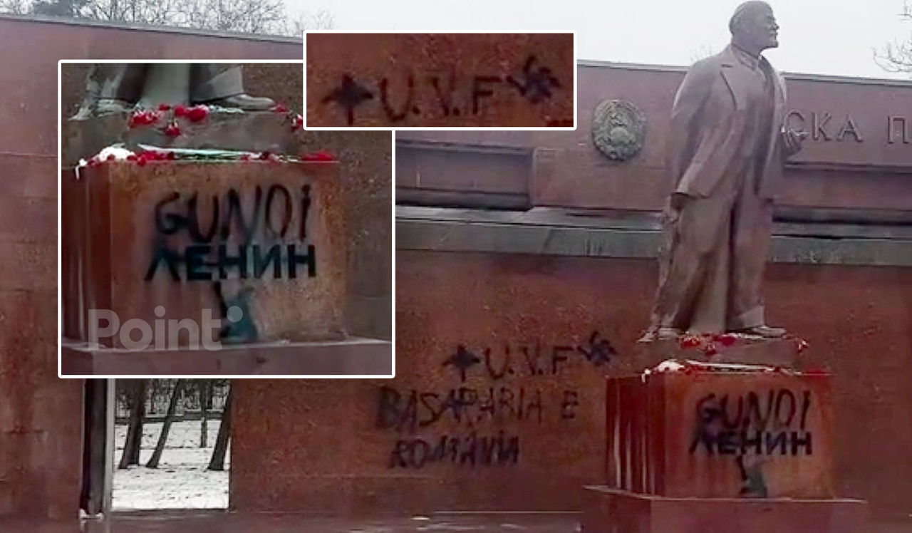 В Кишинёве осквернили памятник Владимиру Ленину.