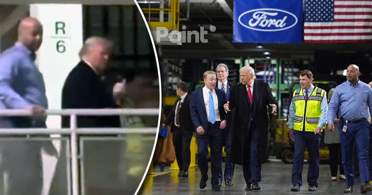 Трамп обругал и показал средний палец сотруднику завода Ford.