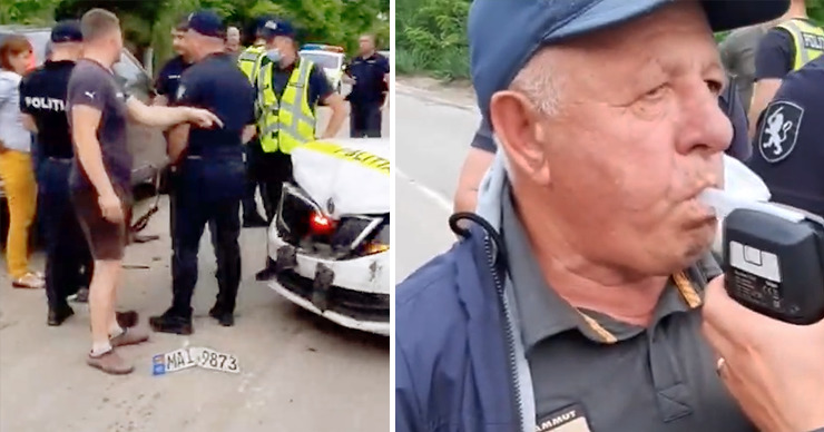 Виновник ДТП в Казаклии Григорий Добров рассказал об аварии с полицией: Испугался и побоялся остановиться. Коллаж Point.md.
