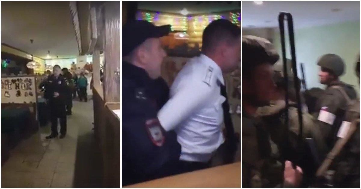 В России пьяные офицеры устроили дебош в ресторане.