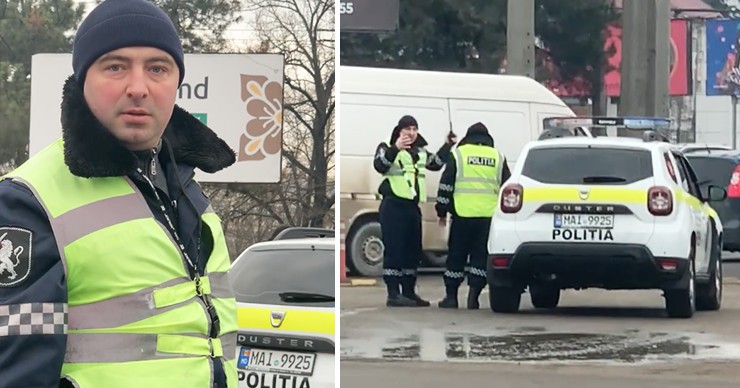 Водитель, простоявшая в пробке 50 минут: "За что мы платим зарплату полицейским?". Коллаж: Point.md