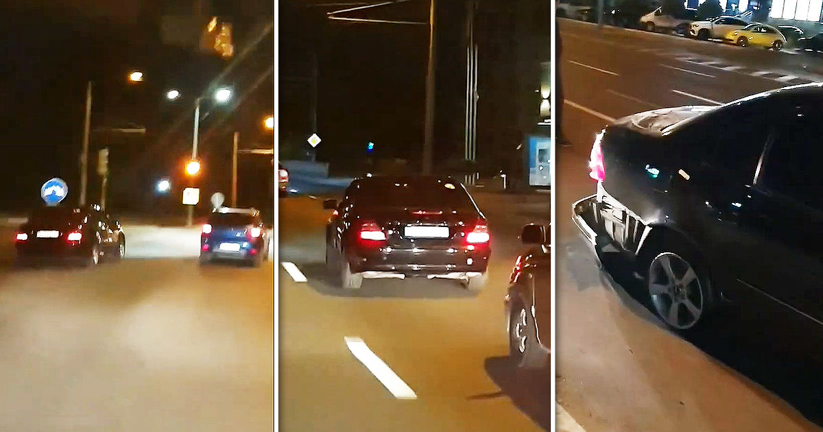 В Кишиневе водители заблокировали Mercedes, совершавший опасные маневры.