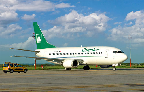 Авиакомпания Carpatair в сотрудничестве с Moldavian Airlines начала осуществлять авиарейсы из Кишинева на первом самолете типа Boeing 737. Фото: carpatair.md