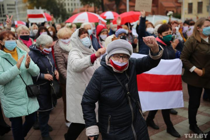 В Минске пенсионеры вышли на протест.