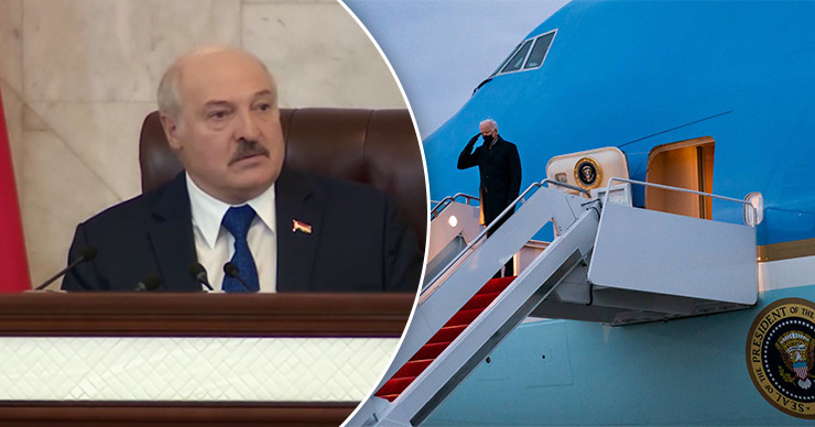 Президент Белоруссии Александр Лукашенко пообещал посадить в Минске самолет Джо Байдена. Коллаж Point.md.