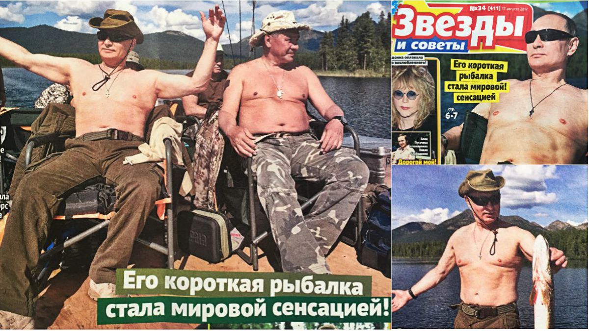 Putin a pescuit la bustul gol! A ajuns pe coperta unei reviste din Rusia. Foto: agora.md